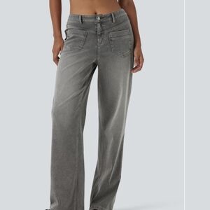 Women's Gray Wide-Leg Jeans